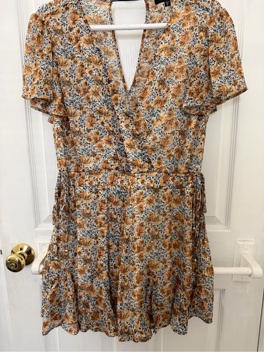 Floral  Mini Skort Dress in Mustard